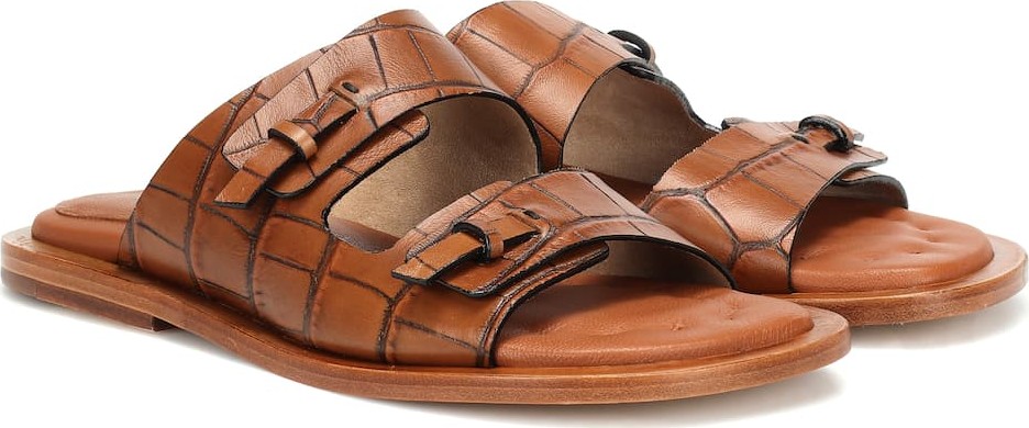Joseph Croc-effect leather sandals