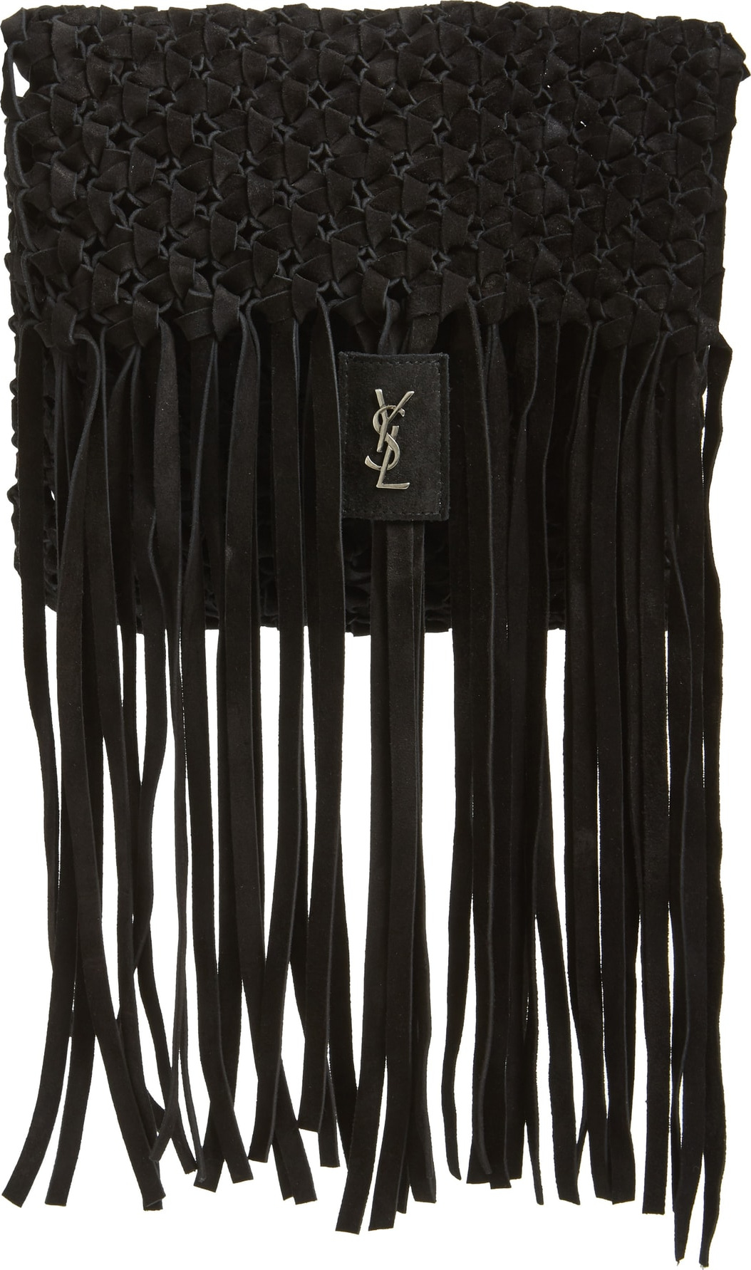 Saint Laurent Fringed Leather Clutch
