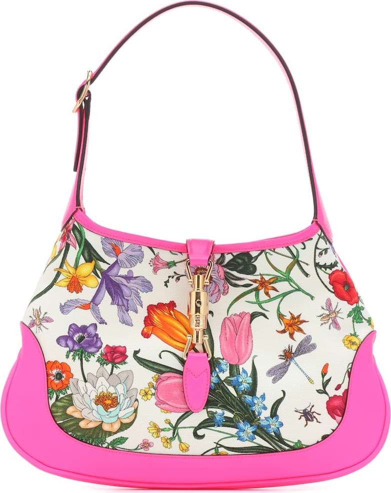 Gucci Jackie leather-trimmed shoulder bag