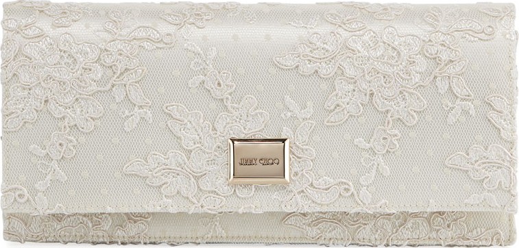 Jimmy Choo Lilia Floral Lace Clutch Bag