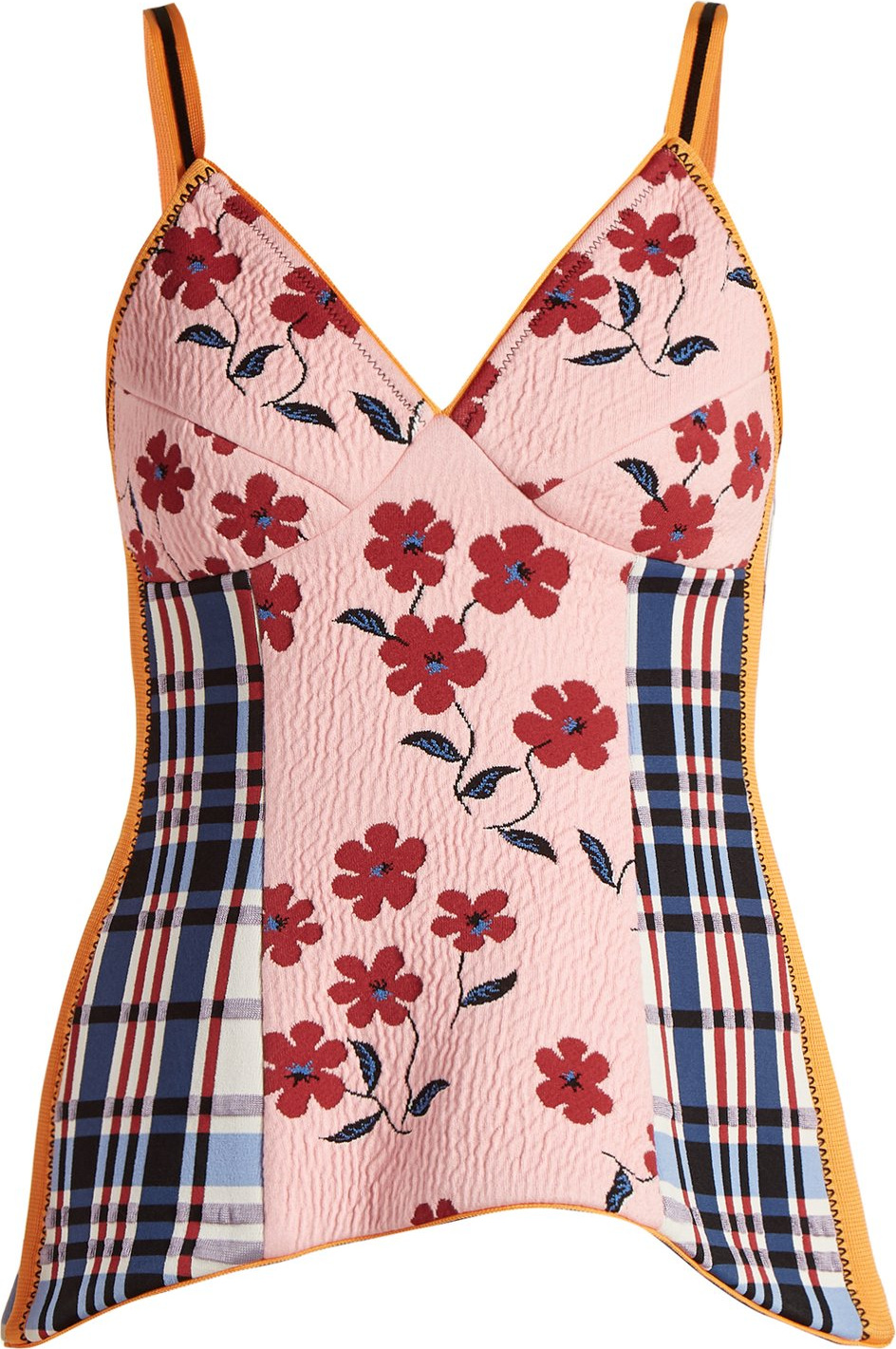 Marni Floral-jacquard V-neck top