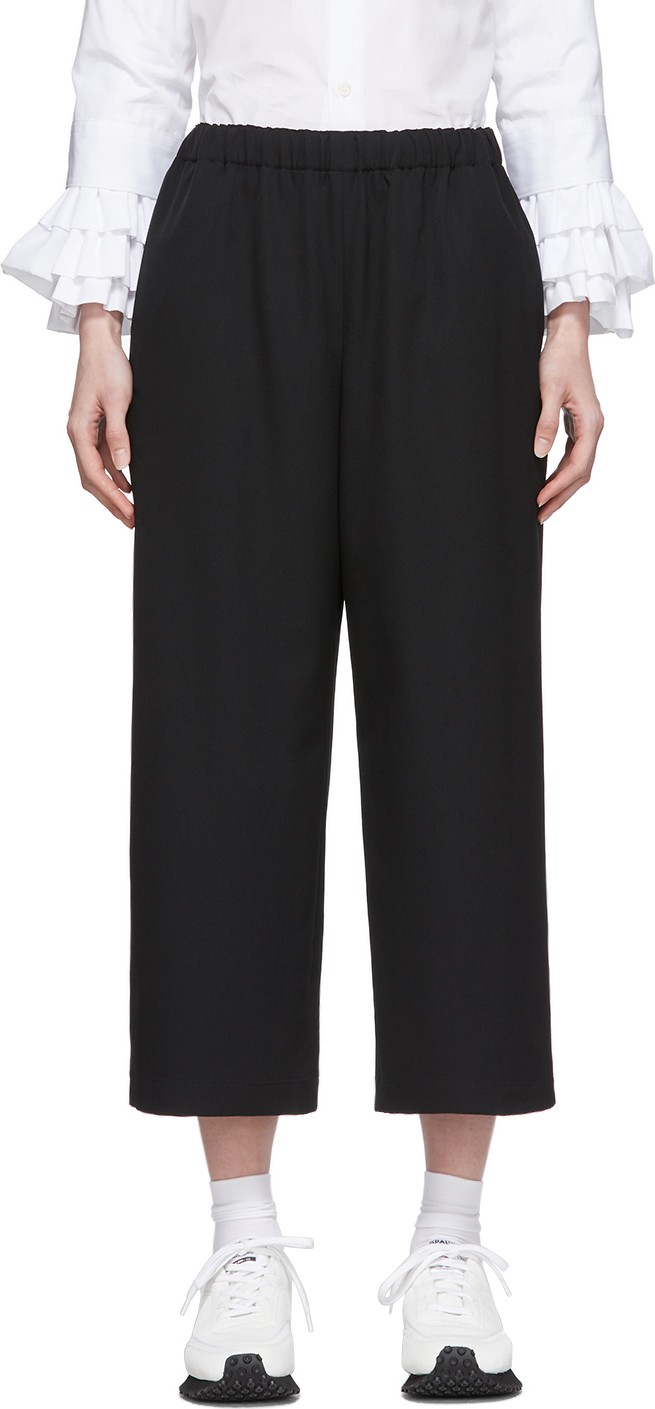 Comme Des Garçons Comme Des Garçons Black Gabardine Pull-On Lounge Pants