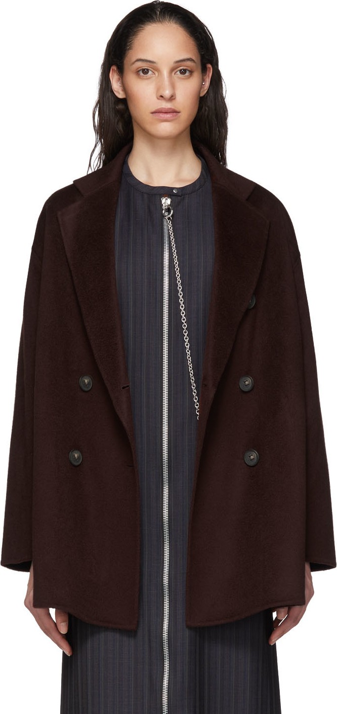 Acne Studios Burgundy Odine Coat