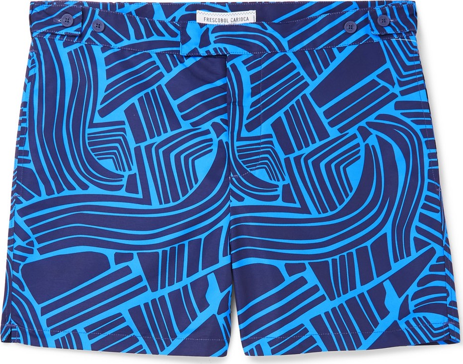 Frescobol Carioca Tidal Mid-Length Printed Swim Shorts