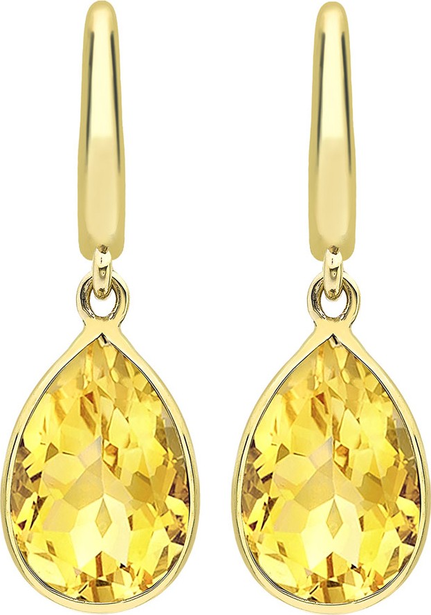 Kiki McDonough Classic 18k Yellow Citrine Pear Drop Earrings