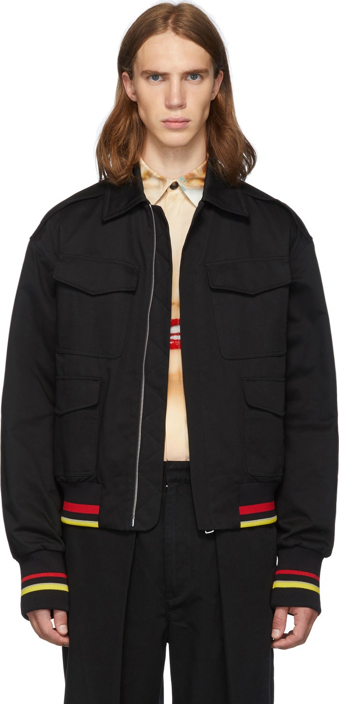 J.W.Anderson Black Quilted Bomber Jacket