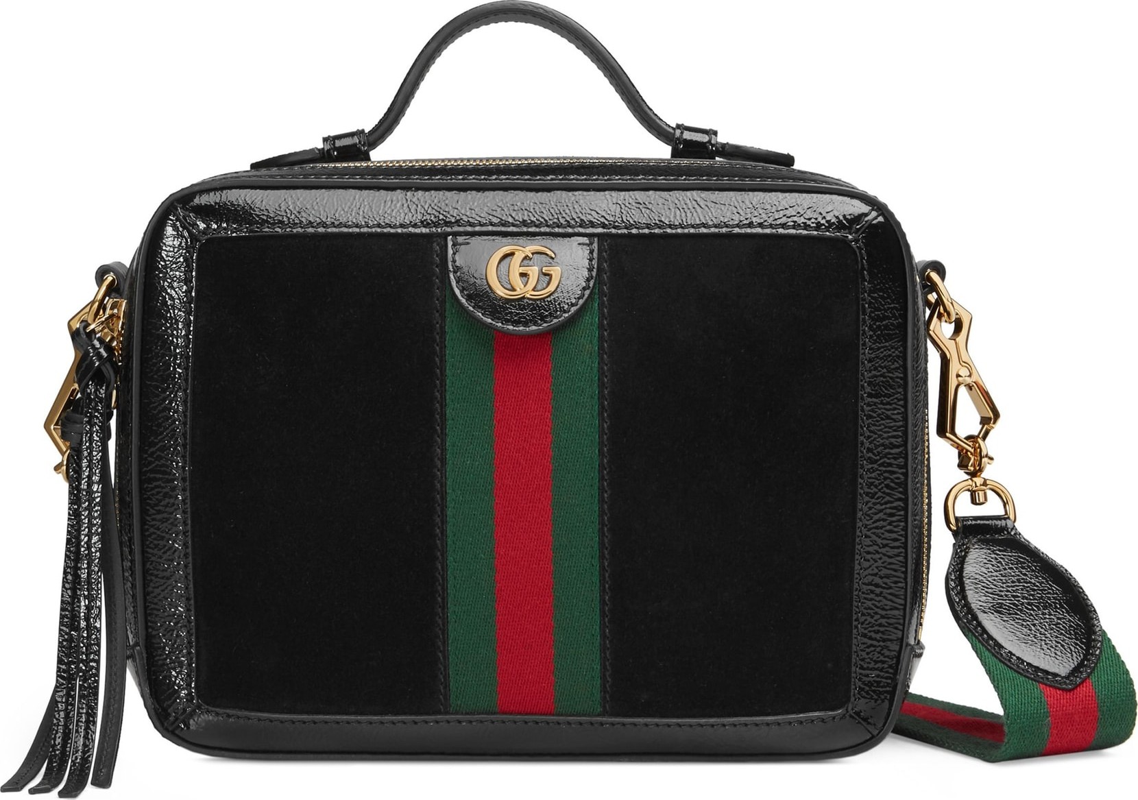 Gucci Ophidia Suede & Leather Top Handle Bag