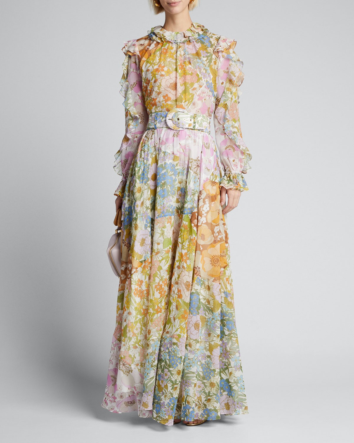 Zimmermann Super Eight Floral Print Chiffon Blouse