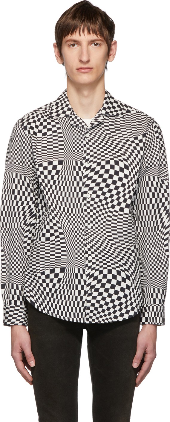 Phipps White & Black Quantum Checkerboard Officer Shirt