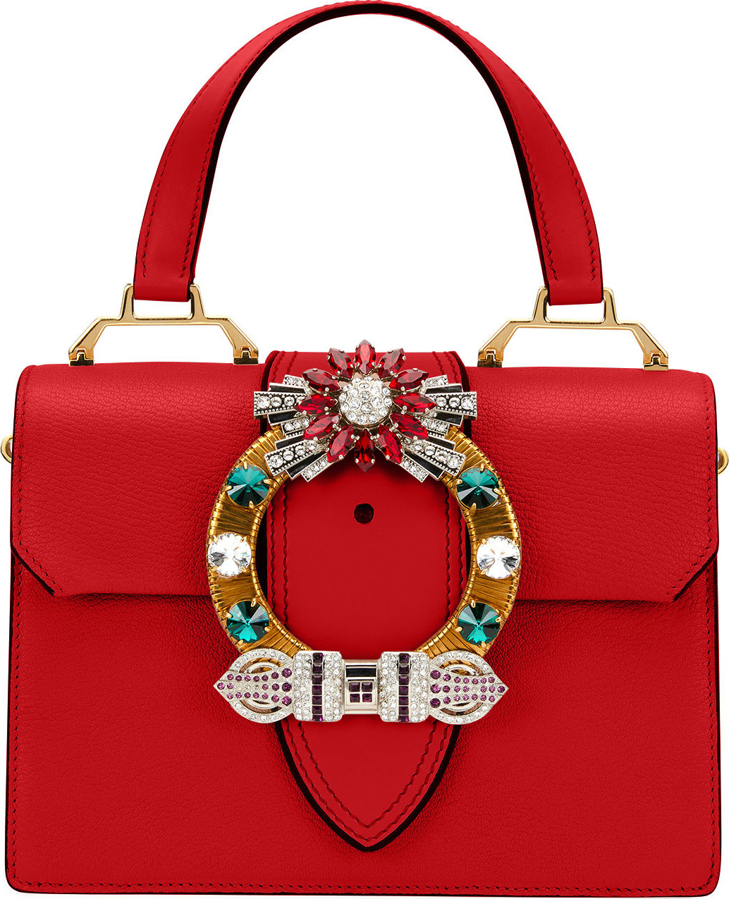 Miu Miu Lady Jeweled Top-Handle Bag
