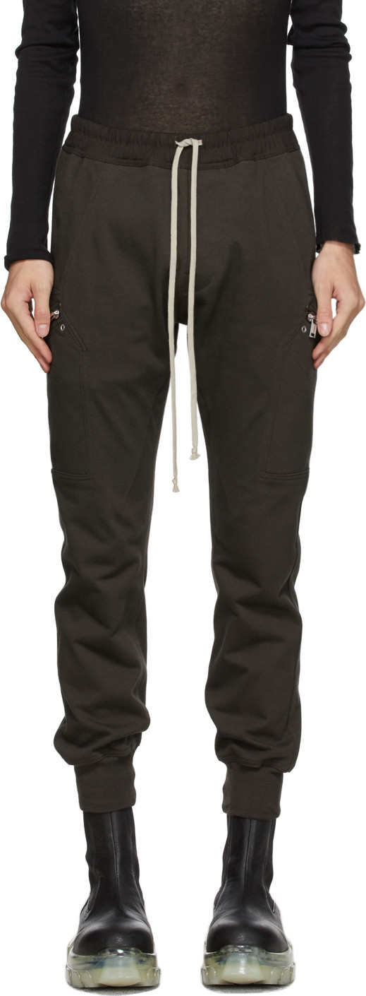 Rick Owens - Brown Jersey Jogger Cargo Pants