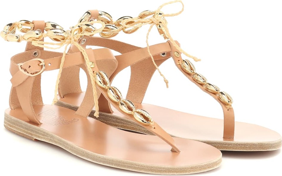 Ancient Greek Sandals Chrysso Shells leather sandals