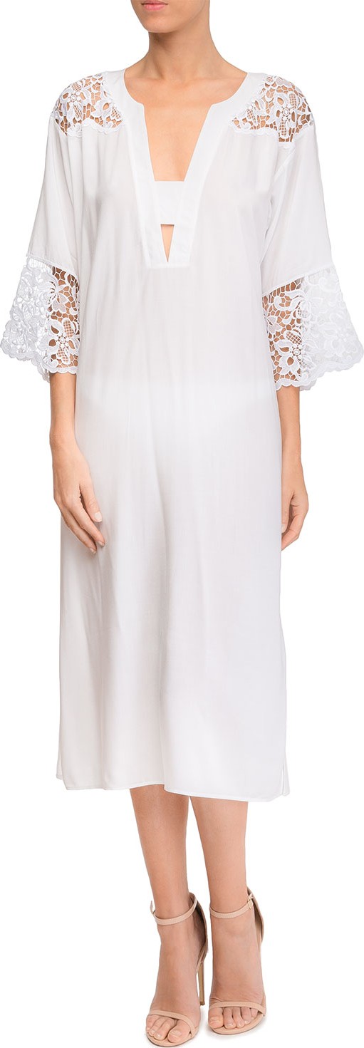 Lise Charmel Plunging Coverup Dress with Lace Insets