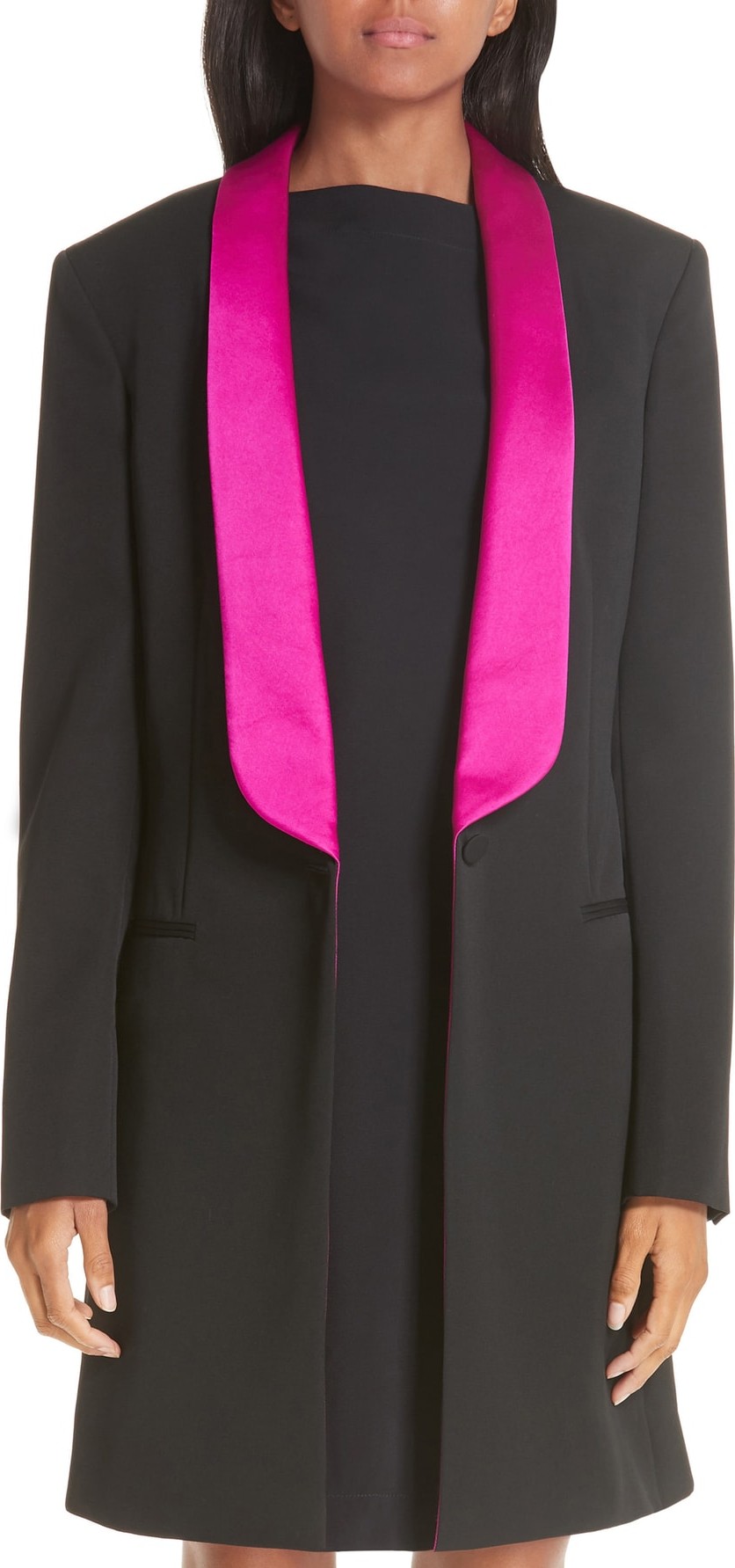 Calvin Klein 205W39NYC Contrast Lapel Wool Gabardine Jacket