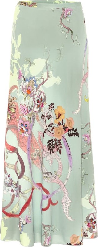Etro Print silk-blend maxi skirt