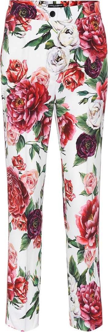 Dolce & Gabbana Floral-printed silk-blend pants