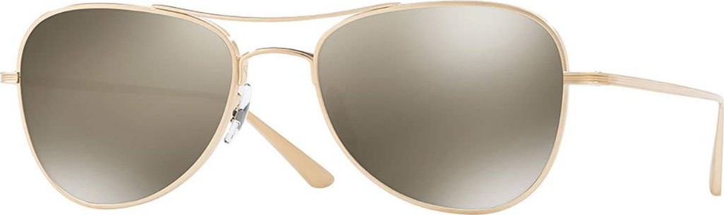 Oliver Peoples Executive Suite 53 Mirrored Aviator Sunglasses