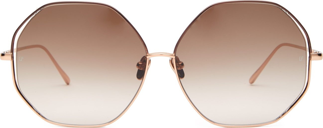 Linda Farrow Oversized hexagonal-frame sunglasses