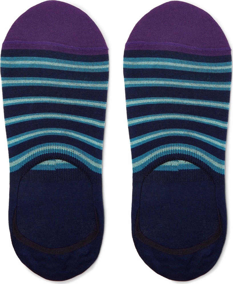 Paul Smith Striped Mercerised Stretch Cotton-Blend No-Show Socks