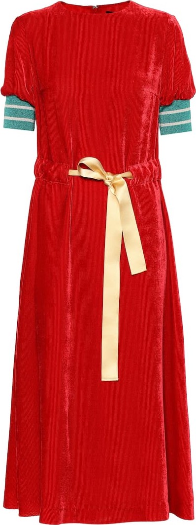 Undercover Silk-blend velvet midi dress