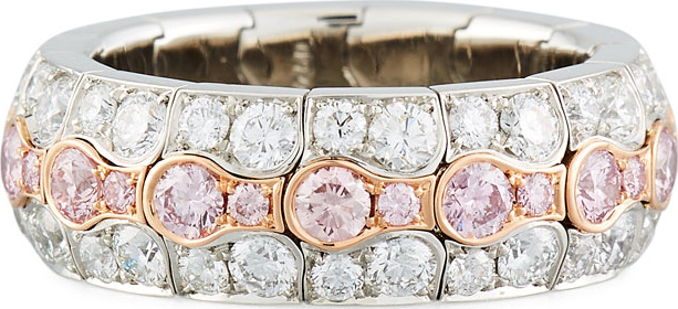 LJ West 18k Two-Tone Diamond Pavé Ring, Size 6 3/4