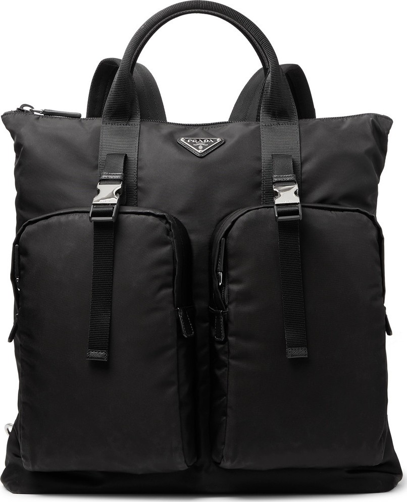 Prada Leather-Trimmed Nylon Backpack