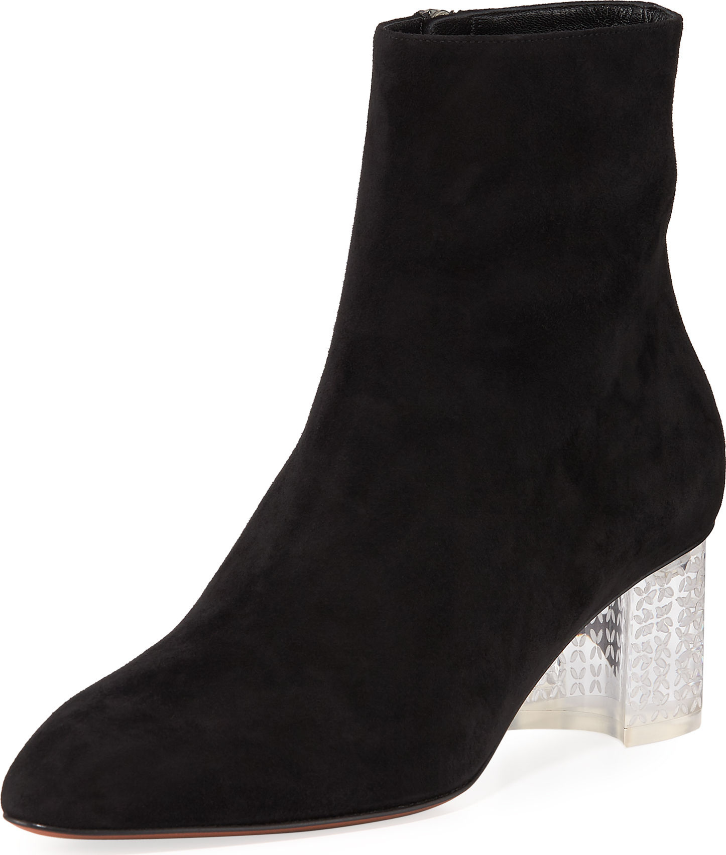 Alaïa Suede Ankle Boots with Plexi Heel