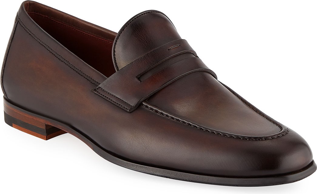 MAGNANNI Men's Leather Penny Loafers
