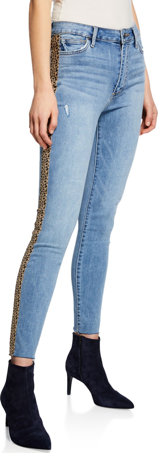 Joe's Jeans The Charlie Ankle Skinny w/ Leopard Side-Stripes