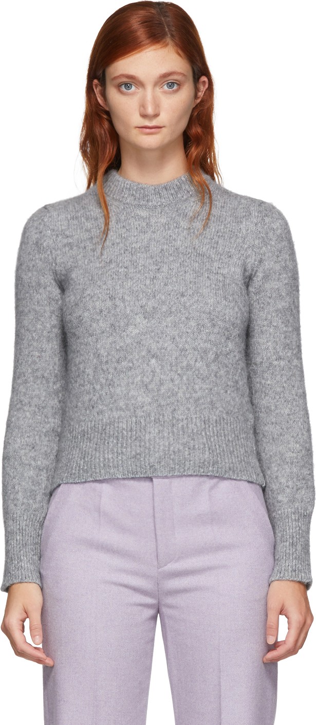 AMI Grey Alpaca Pullover Sweater