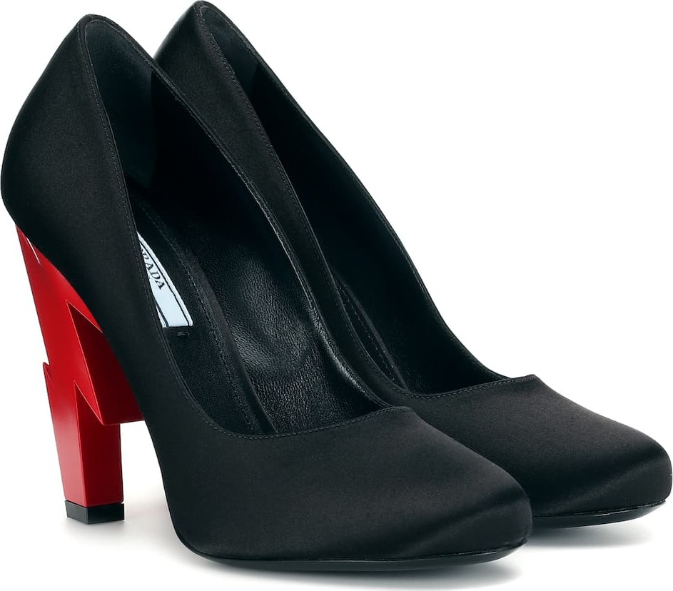 Prada Black satin pumps