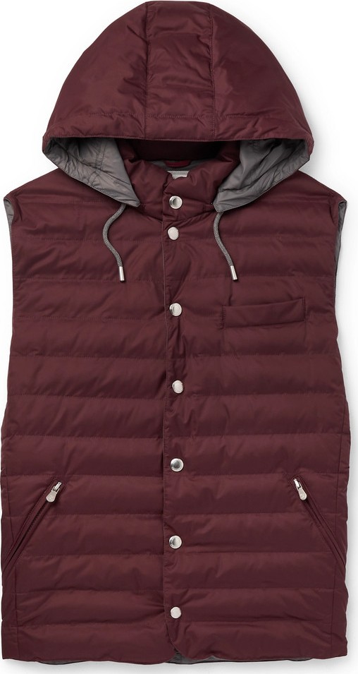 Brunello Cucinelli Quilted Nylon Hooded Gilet