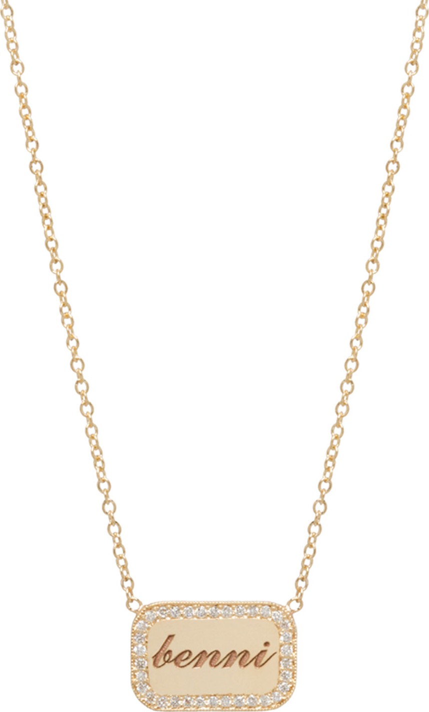 Zoe Chicco 14k Custom Diamond Nameplate Pendant Necklace
