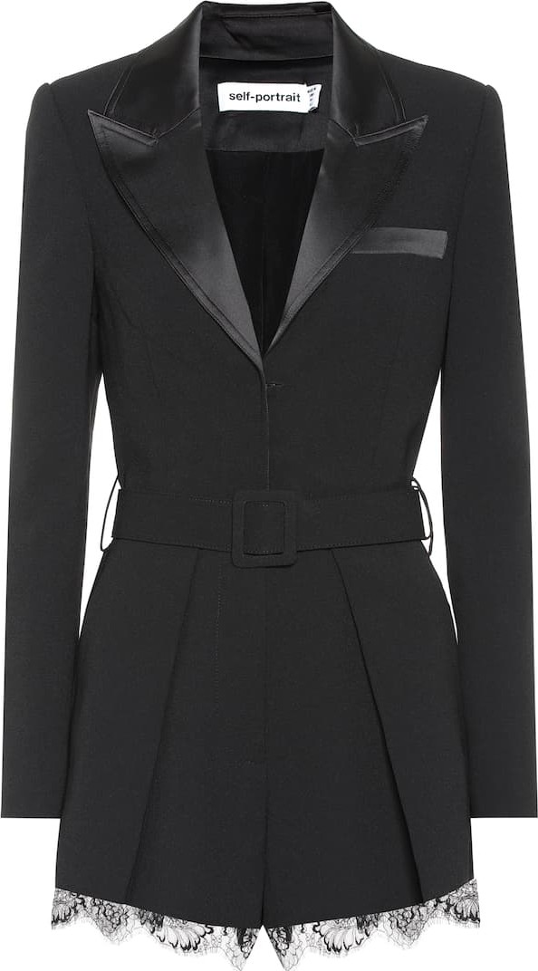 Self Portrait Crêpe blazer playsuit
