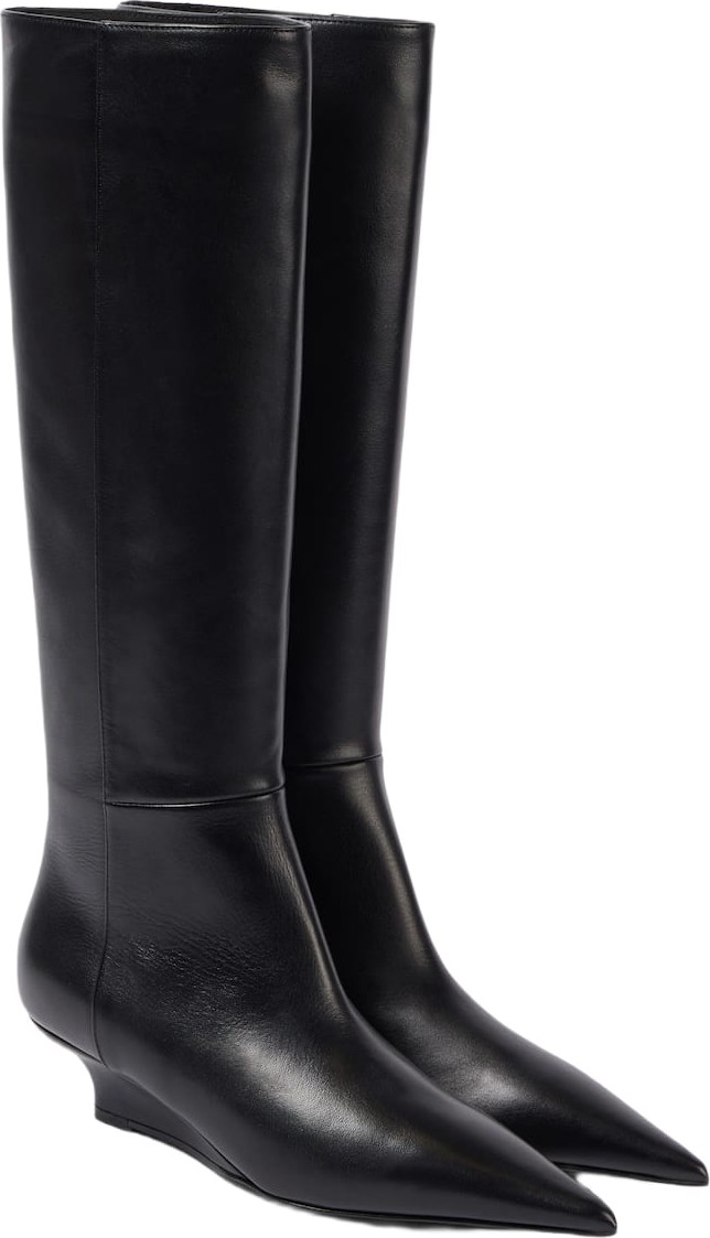 Totême - Sharp leather knee-high boots