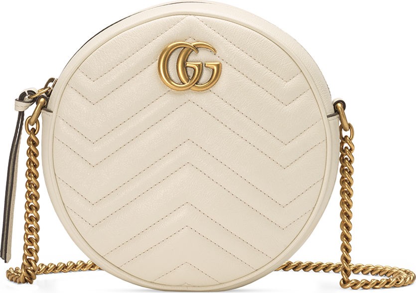 Gucci GG Marmont Mini Round Chevron Crossbody Bag