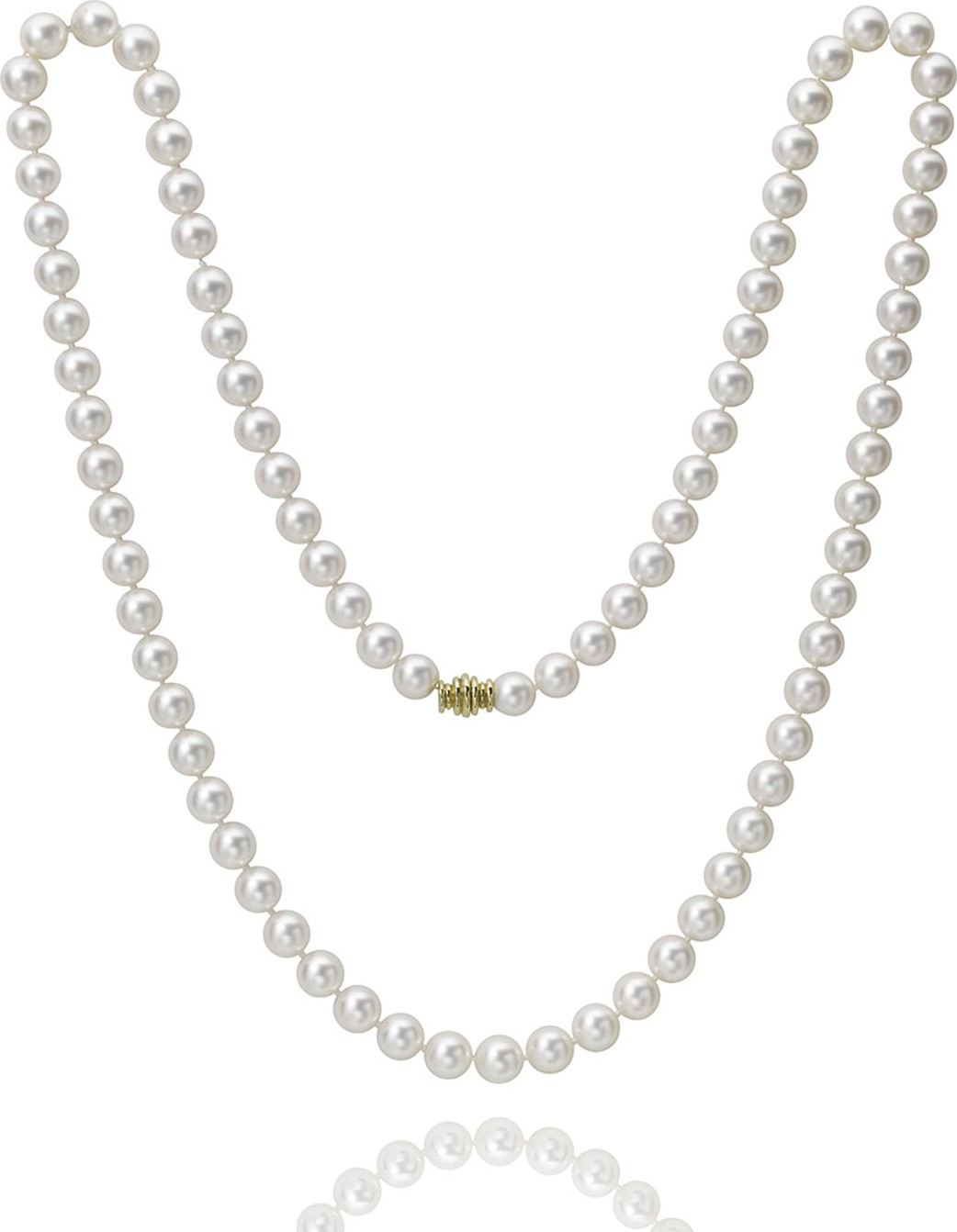 Assael Long Akoya 8.5mm Pearl-Strand Necklace w/ 18k Gold, 32"L