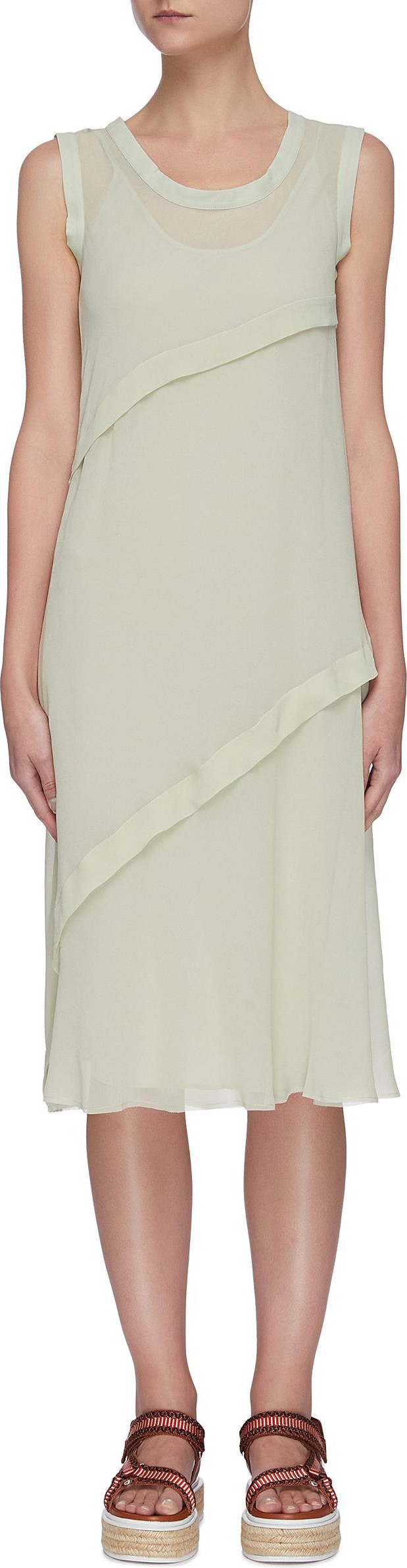 Acne Studios Bias-cut diagonal tiered A-line dress