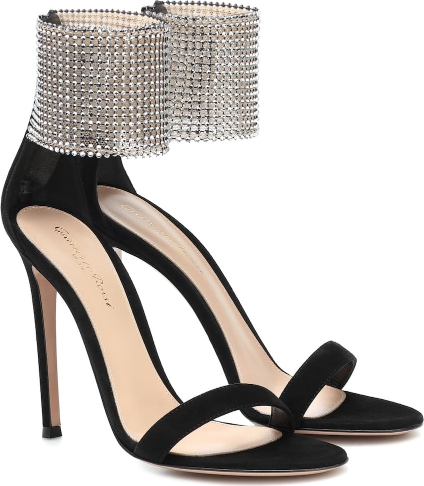 Gianvito Rossi Adore 110 embellished suede sandals