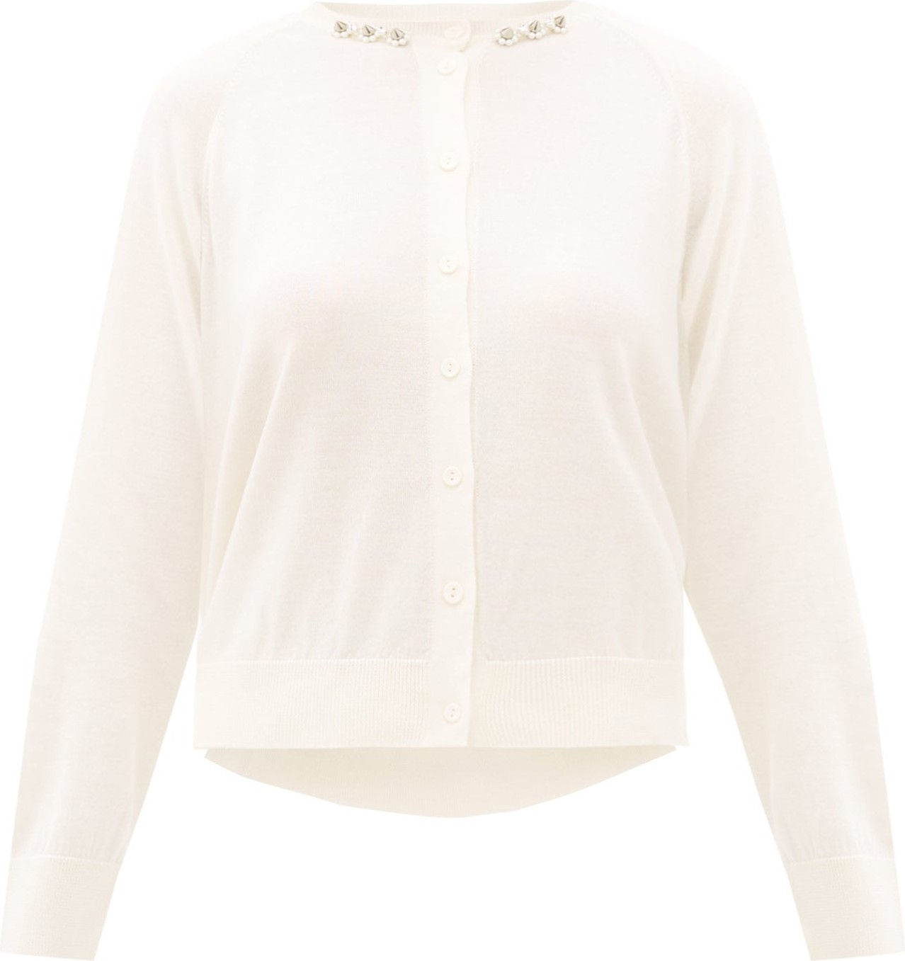 Simone Rocha Pearl-embellished wool-blend cardigan