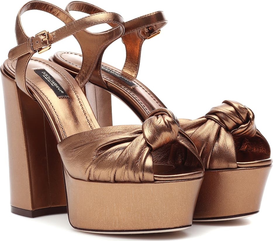 Dolce & Gabbana Metallic leather plateau pumps