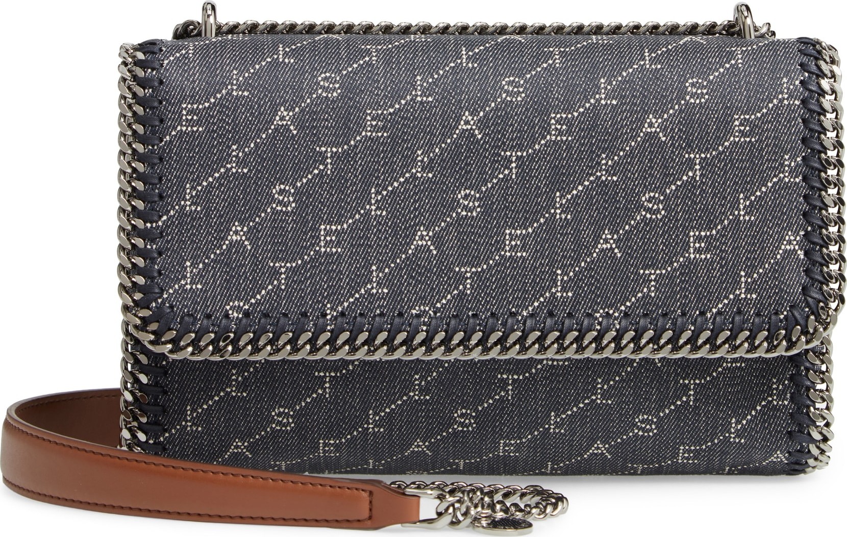 Stella McCartney Falabella Logo Denim Shoulder Bag