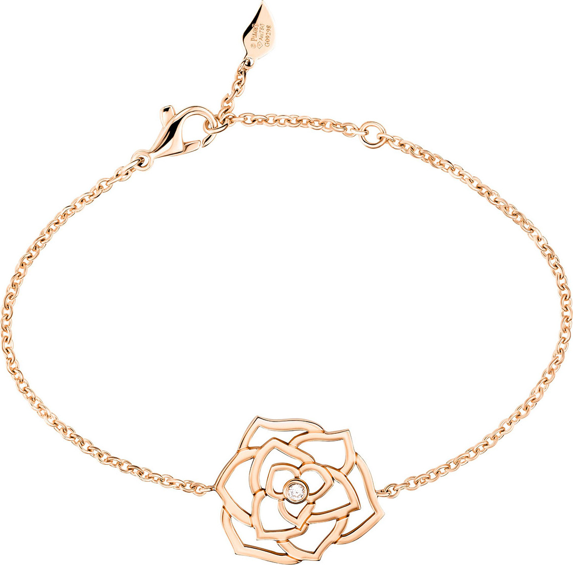 Piaget 18K Red Gold Rose Bracelet with Diamond