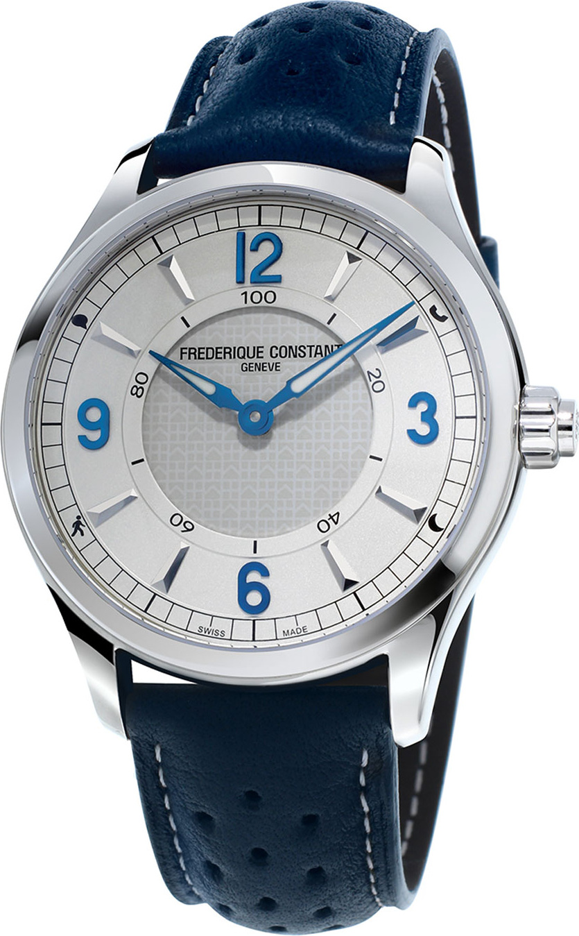 Frederique Constant 42mm Horological Smart Watch with Leather Strap, Blue