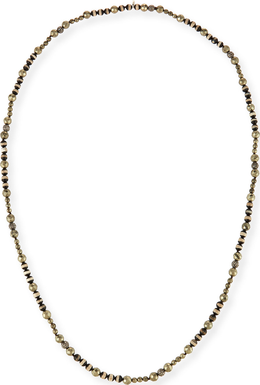 Hipchik Couture Uma Striped Bead & Pyrite Necklace