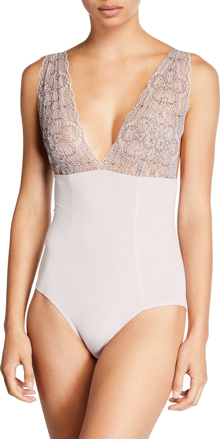 SKIN Wren Lace-Trim Bodysuit