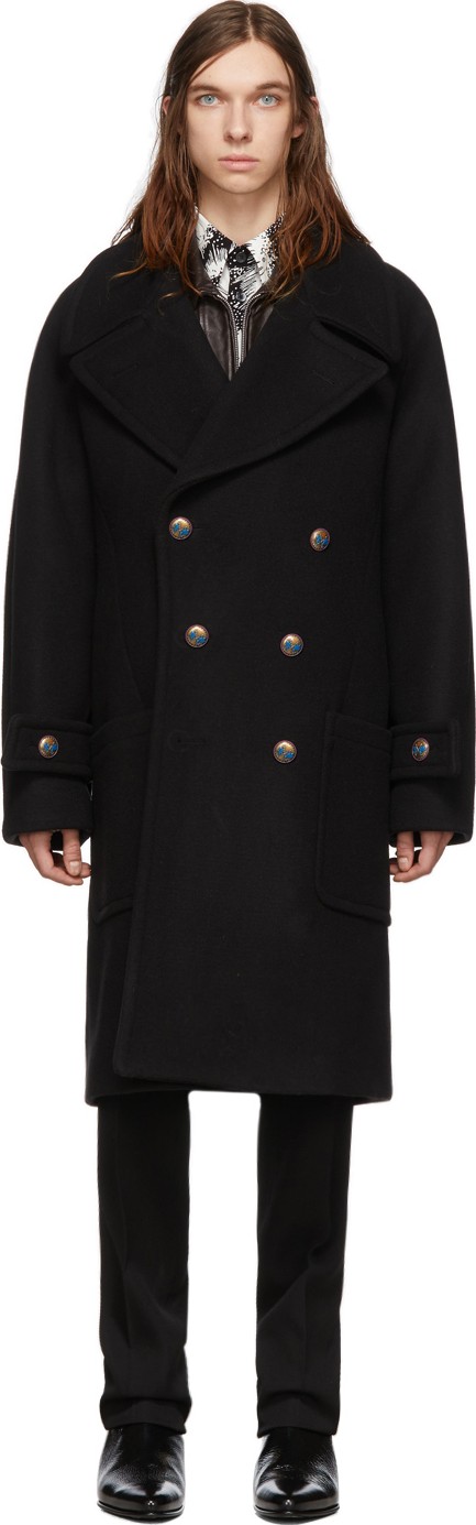 Givenchy Black Long Double Breasted Coat