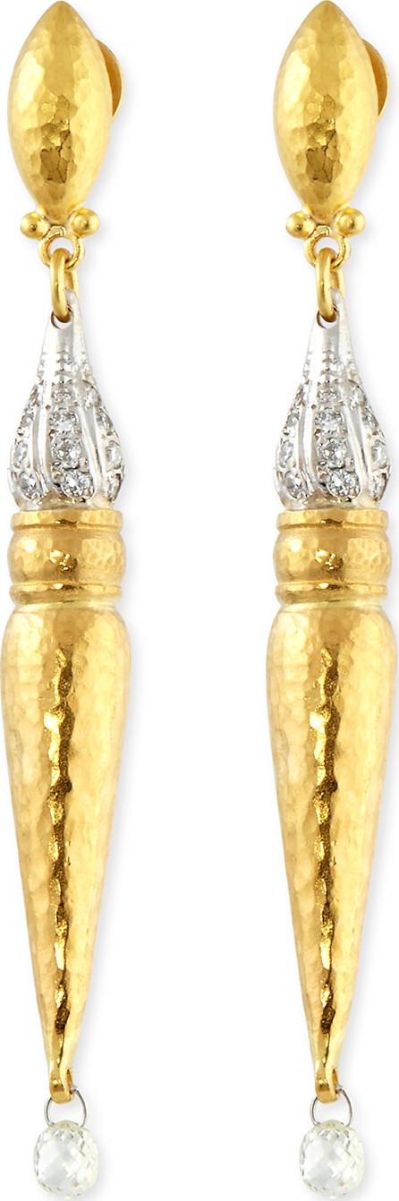 GURHAN Sultan Sleek 24K Gold and Diamond Earrings