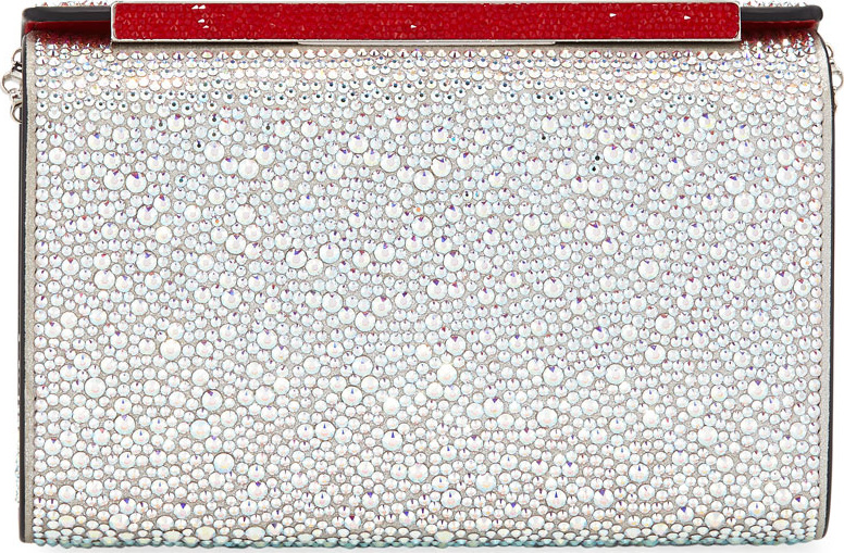 Christian Louboutin Vanite Small Metallic Crystal-Encrusted Suede Clutch Bag