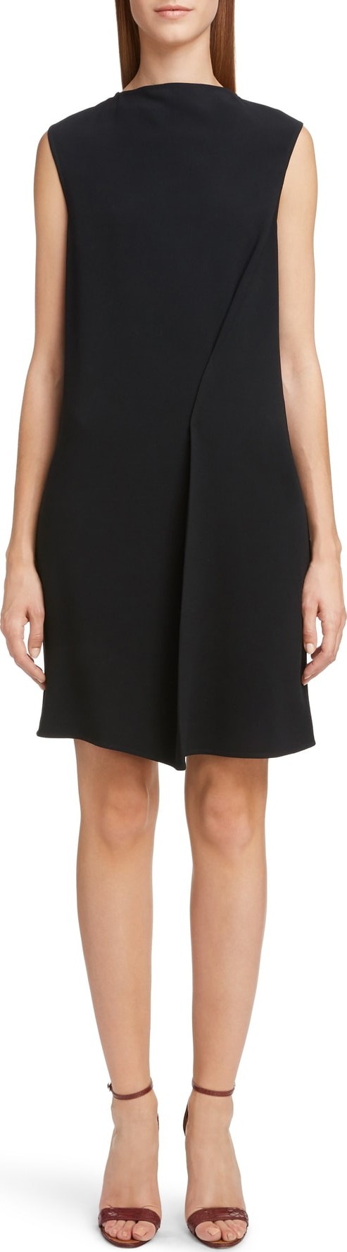 Victoria Beckham Asymmetrical Pleat Shift Dress